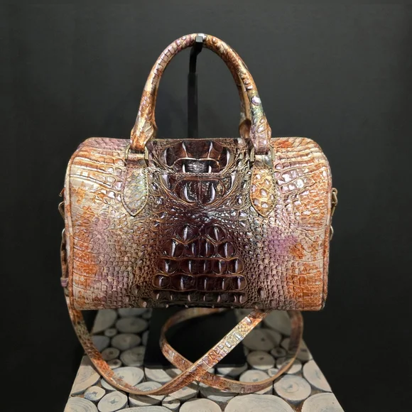 Brahmin Stacy Satchel Truffle Python EUC - Picture 2 of 8